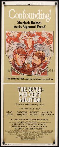 7j371 SEVEN-PER-CENT SOLUTION insert '76 Arkin, Robert Duvall, Vanessa Redgrave, great Drew art!
