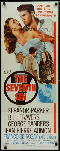 7j372 SEVENTH SIN insert '57 sexy scared Eleanor Parker betrays super angry Bill Travers!