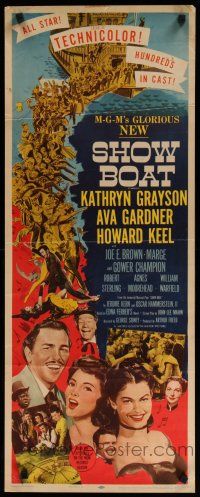 7j375 SHOW BOAT insert '51 singing Kathryn Grayson, sexy Ava Gardner, Howard Keel, Joe E. Brown