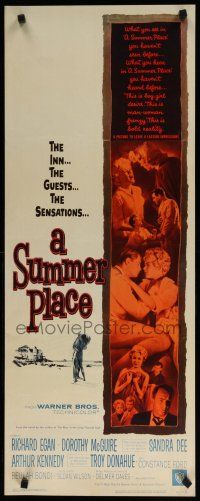 7j397 SUMMER PLACE insert '59 Sandra Dee & Troy Donahue in young lovers classic, image of cast!