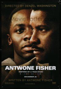 7k055 ANTWONE FISHER teaser DS 1sh '02 c/u of director & star Denzel Washington & Derek Luke!