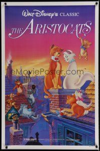7k059 ARISTOCATS 1sh R87 Walt Disney feline jazz musical cartoon, great colorful image!