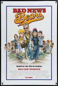 7k075 BAD NEWS BEARS advance DS 1sh '05 great Phil Roberts art of Billy Bob Thornton, Kinnear!