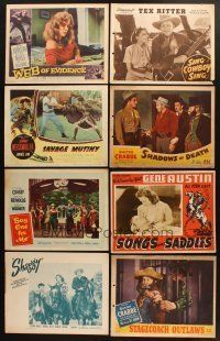 7m044 LOT OF 27 LOBBY CARDS '40s-50s great scenes from a variety of different movies!
