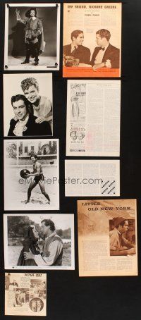 7m070 LOT OF 22 MAGAZINE PAGES AND STILLS OF RICHARD GREENE '30s-80s great images!
