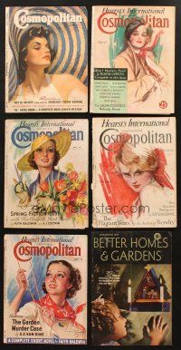 7m072 LOT OF 6 MAGAZINE COVERS FROM COSMOPOLITAN AND BETTER HOMES AND GARDENS '20s-30s cool art!