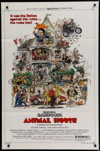 7p041 ANIMAL HOUSE style B 1sh '78 John Belushi, Landis classic, art by Rick Meyerowitz!