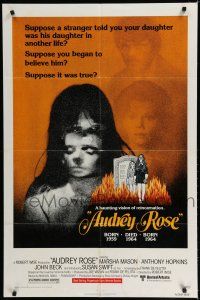 7p052 AUDREY ROSE 1sh '77 Susan Swift, Anthony Hopkins, a haunting vision of reincarnation!
