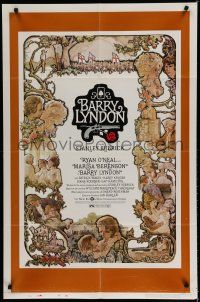 7p065 BARRY LYNDON 1sh '75 Stanley Kubrick, Ryan O'Neal, great colorful art of cast!