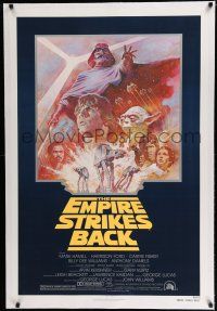 7r043 EMPIRE STRIKES BACK linen NSS style 1sh R81 George Lucas sci-fi classic, art by Tom Jung!