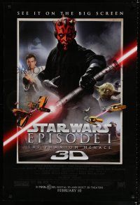 7r077 PHANTOM MENACE DS advance 1sh R12 George Lucas, Star Wars Episode I in 3-D, different image!