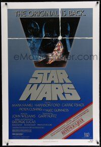 7r024 STAR WARS linen NSS style 1sh R82 George Lucas classic, advertising Revenge of the Jedi!