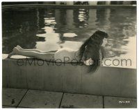 7s058 ANNA MAY WONG 7.5x9.5 still '30s wonderful full-length portrait laying by swimming pool!