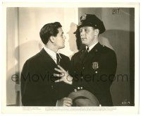 7s098 BLACKWELL'S ISLAND 8.25x10 still '39 Dick Purcell prevents John Garfield from entering room!