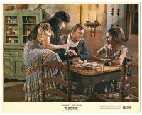 7s008 EL DORADO color 8x10 still '66 John Wayne playing dominos with Charlene Holt & Michele Carey!