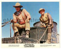 7s027 WAR WAGON color 8x10 still '67 cowboys John Wayne & Kirk Douglas on armored stagecoach!