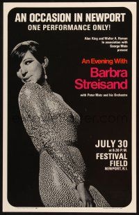7t051 EVENING WITH BARBRA STREISAND stage play 14x22 commercial poster '66 sexy image in outfit!