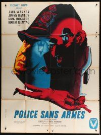 7t497 BLUE LAMP French 1p '50 directed by Basil Dearden, different crime art by Herve Morvan!