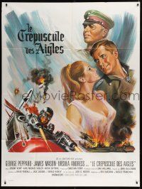 7t498 BLUE MAX French 1p '66 Grinsson art of WWI pilot George Peppard, Ursula Andress & Mason!