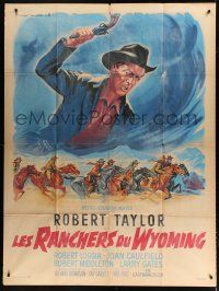 7t522 CATTLE KING French 1p '63 cool different art of Robert Taylor by Roger Soubie!