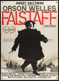 7t526 CHIMES AT MIDNIGHT French 1p '66 different art of Orson Welles as Falstaff by Landi!