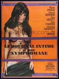 7t553 DIARY OF A NYMPHO French 1p '73 Jesus Franco, Faugere art of mostly naked girl undressing!