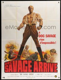 7t556 DOC SAVAGE French 1p '75 Ron Ely is The Man of Bronze, written by George Pal!