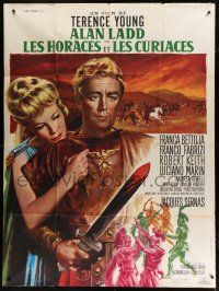 7t564 DUEL OF CHAMPIONS French 1p '64 different art of Alan Ladd & Franca Bettoja by Jean Mascii!