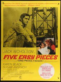 7t582 FIVE EASY PIECES French 1p '70 great close up of Jack Nicholson, directed by Bob Rafelson!