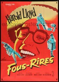 7t591 FUNNY SIDE OF LIFE French 1p '63 different Grinsson artwork of Harold Lloyd, compilation!