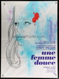 7t595 GENTLE CREATURE French 1p '69 Robert Bresson's Une femme douce, wonderful art by Chica!
