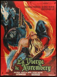 7t631 HORROR CASTLE French 1p '65 first Antonio Margheriti, different colorful Belinsky art!