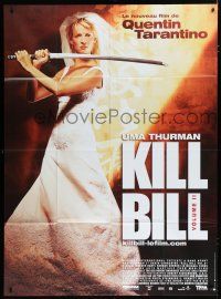 7t661 KILL BILL: VOL. 2 French 1p '04 full-length bride Uma Thurman with katana, Quentin Tarantino