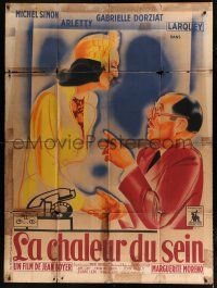 7t669 LA CHALEUR DU SEIN French 1p '38 great art of Pierre Larquey & Arletty by Rene Peron!