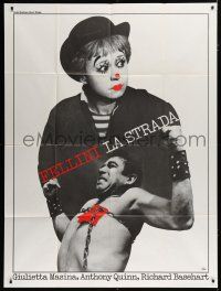 7t678 LA STRADA French 1p R90s Federico Fellini, clown Giulietto Masina & strongman Anthony Quinn!