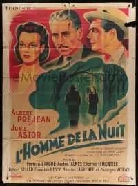 7t688 L'HOMME DE LA NUIT French 1p '47 Grinsson art of Prejean & Astor, The Man of the Night!