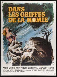 7t725 MUMMY'S SHROUD French 1p '67 Hammer horror, best different monster art by Boris Grinsson!