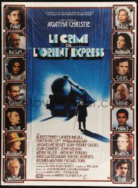 7t727 MURDER ON THE ORIENT EXPRESS French 1p '74 great different art of train & top cast!