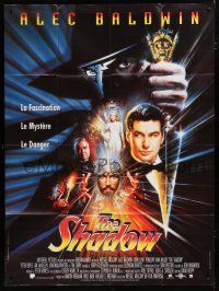 7t815 SHADOW French 1p '94 Alec Baldwin, different montage art by Brian Bysouth!