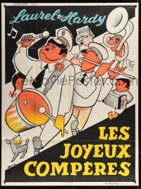7t859 THEM THAR HILLS French 1p R50s great Bohle art of Laurel & Hardy in marching band!