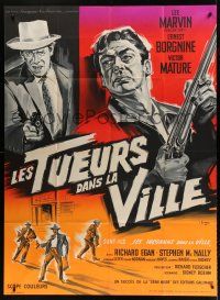 7t881 VIOLENT SATURDAY French 1p R60s different art of Victor Mature by Constantine Belinsky!