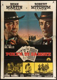 7t309 5 CARD STUD Italian 1p '68 cowboys Dean Martin & Robert Mitchum play poker!