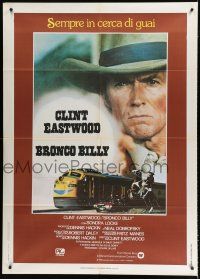 7t326 BRONCO BILLY Italian 1p '80 Clint Eastwood directs & stars, different train image!