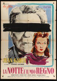 7t358 LA NUIT EST MON ROYAUME Italian 1p '51 great art of blind Jean Gabin & pretty Simone Valere!