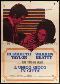 7t381 ONLY GAME IN TOWN Italian 1p '69 Elizabeth Taylor & Warren Beatty are in love in Las Vegas!