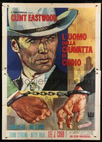 7t264 COOGAN'S BLUFF Italian 2p '68 cool different art of Clint Eastwood by Favalli/Volcarenghi!