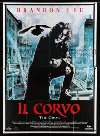 7t266 CROW Italian 2p '94 great full length image of Brandon Lee in his final movie!