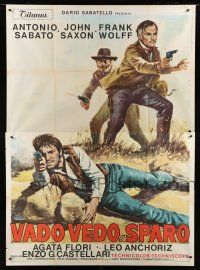 7t282 I CAME I SAW I SHOT Italian 2p '68 Antonio Sabato, John Saxon, cool spaghetti western art!