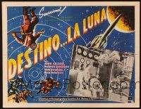 7t214 DESTINATION MOON Mexican LC R60s Robert A. Heinlein, cool art of rocket flying through space!