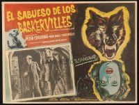 7t227 HOUND OF THE BASKERVILLES Mexican LC '59 Peter Cushing as Sherlock Holmes, Hammer horror!